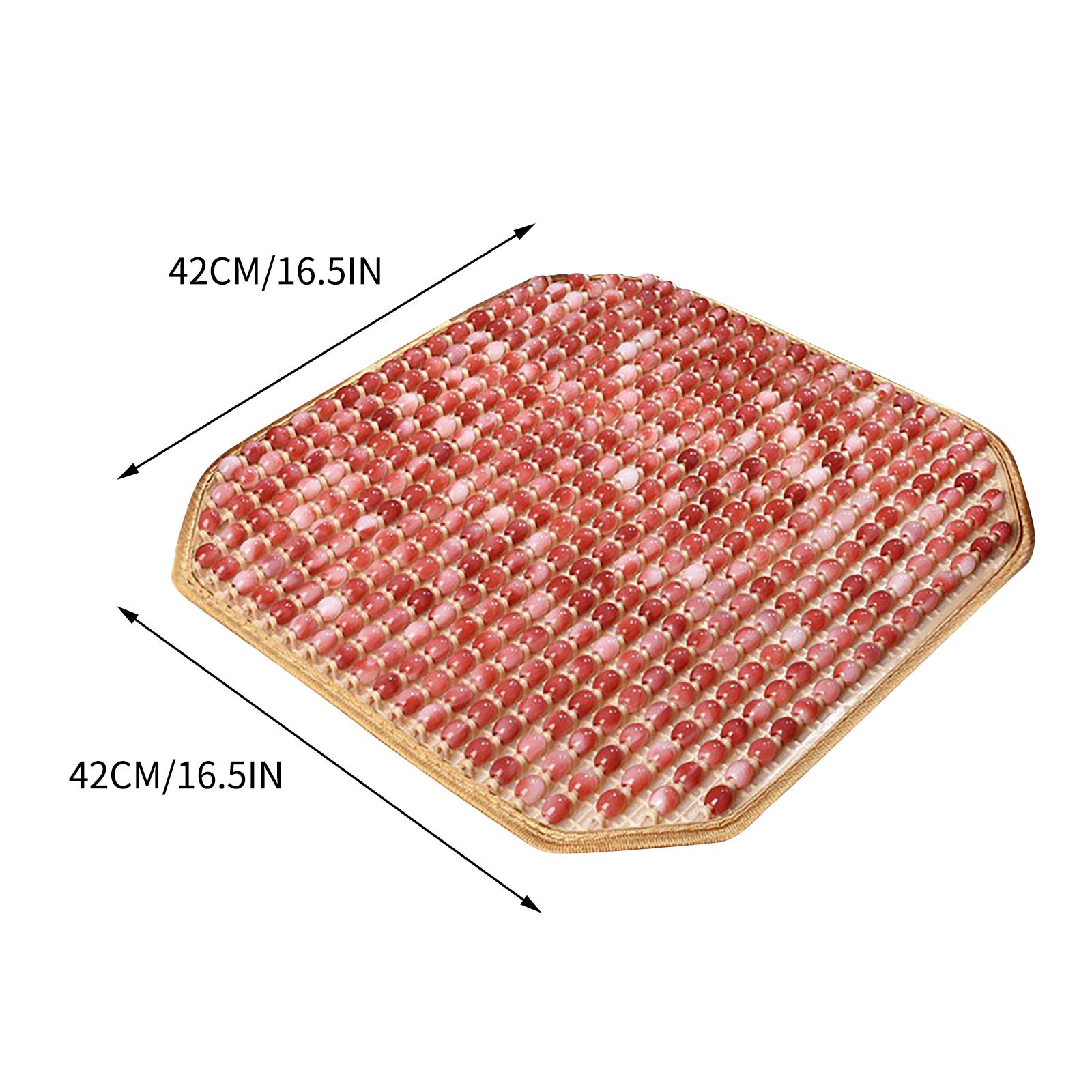PHIGZNT Natural Wood Beaded Seat Cover Pad Mat Comfy Cool Summer Massage Seat Cushion (Square) Medium Size for Car, Sedan,SUV Office Chair